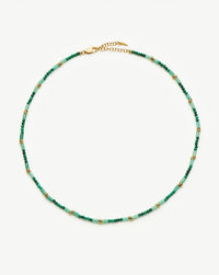 Beaded Gemstone Choker | 18k Gold Plated/Mojito Green Necklaces Missoma 