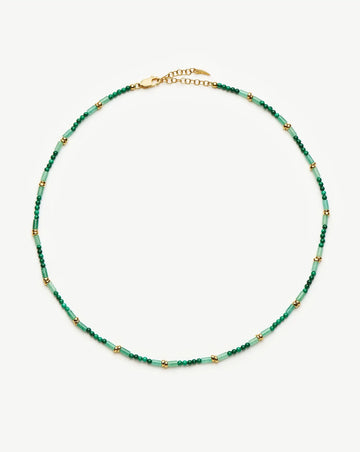 Beaded Gemstone Choker | 18k Gold Plated/Mojito Green Necklaces Missoma 