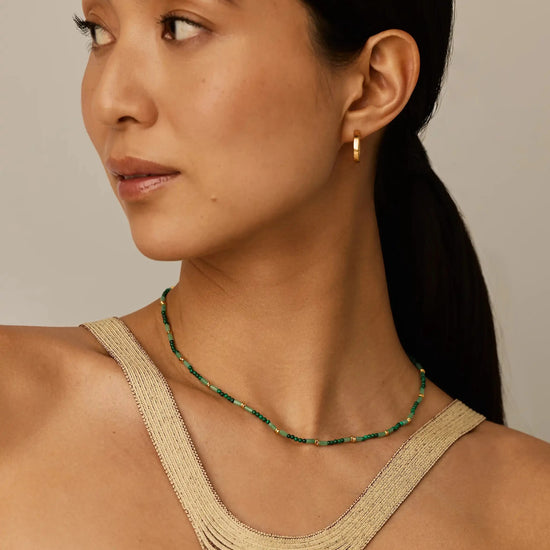 Beaded Gemstone Choker | 18k Gold Plated/Mojito Green Necklaces Missoma 