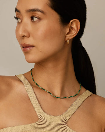 Beaded Gemstone Choker | 18k Gold Plated/Mojito Green Necklaces Missoma 