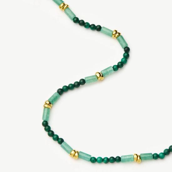 Beaded Gemstone Choker | 18k Gold Plated/Mojito Green Necklaces Missoma 