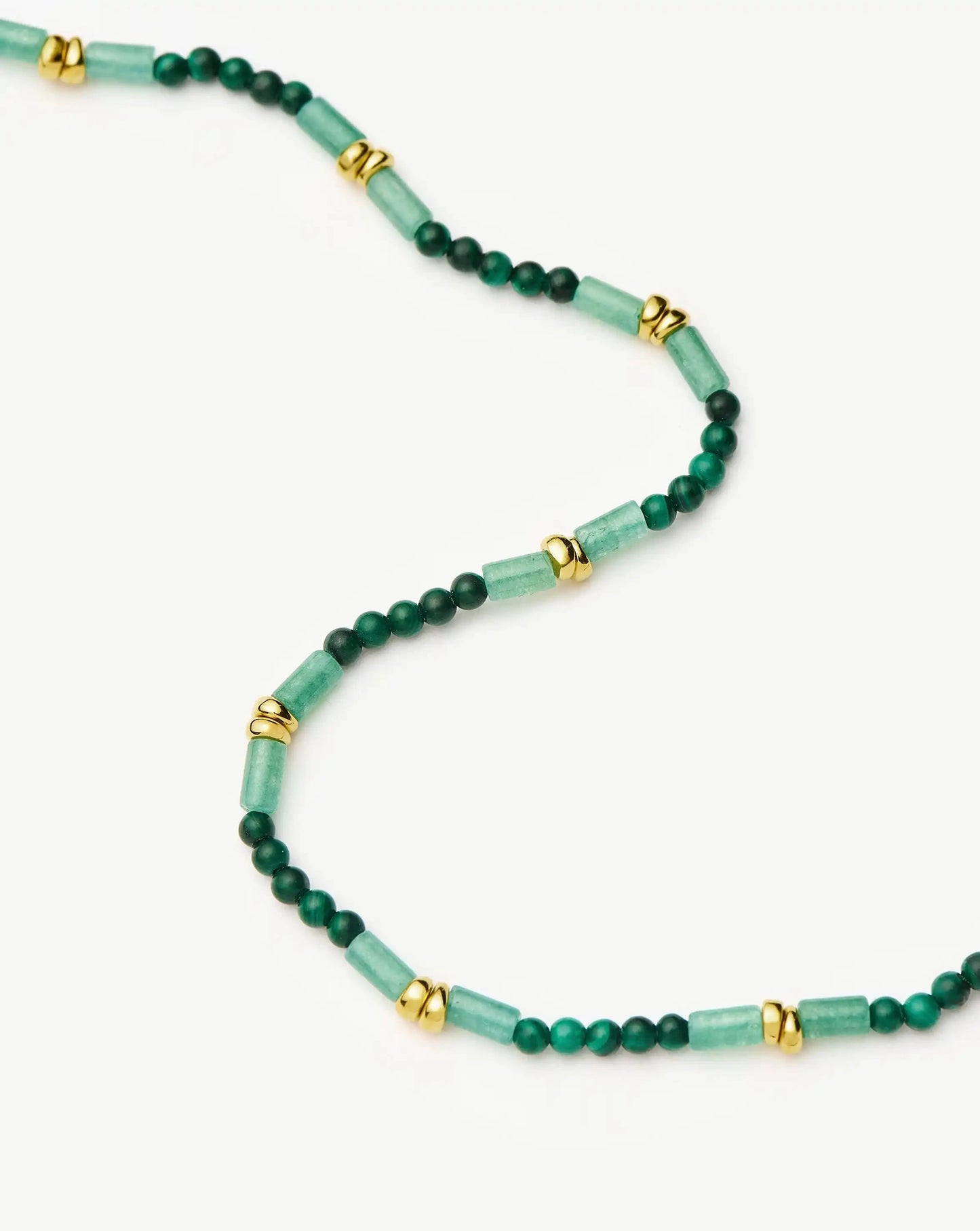 Beaded Gemstone Choker | 18k Gold Plated/Mojito Green Necklaces Missoma 