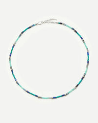 Beaded Gemstone Choker | Silver Plated/Lagoon Blue Necklaces Missoma 