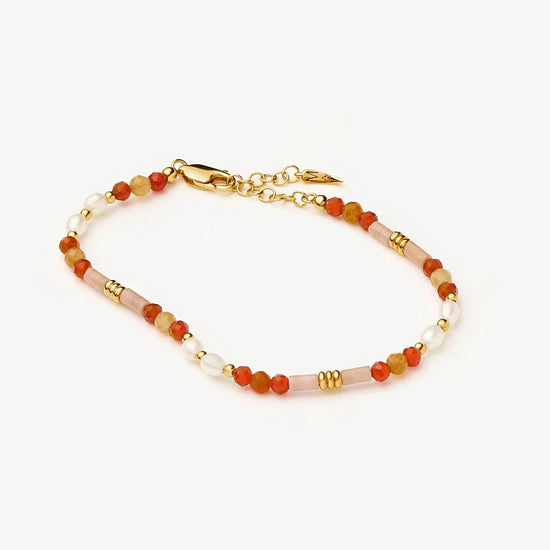 Beaded Gemstone & Pearl Bracelet | 18k Gold Plated/Paloma Pink Bracelets Missoma 