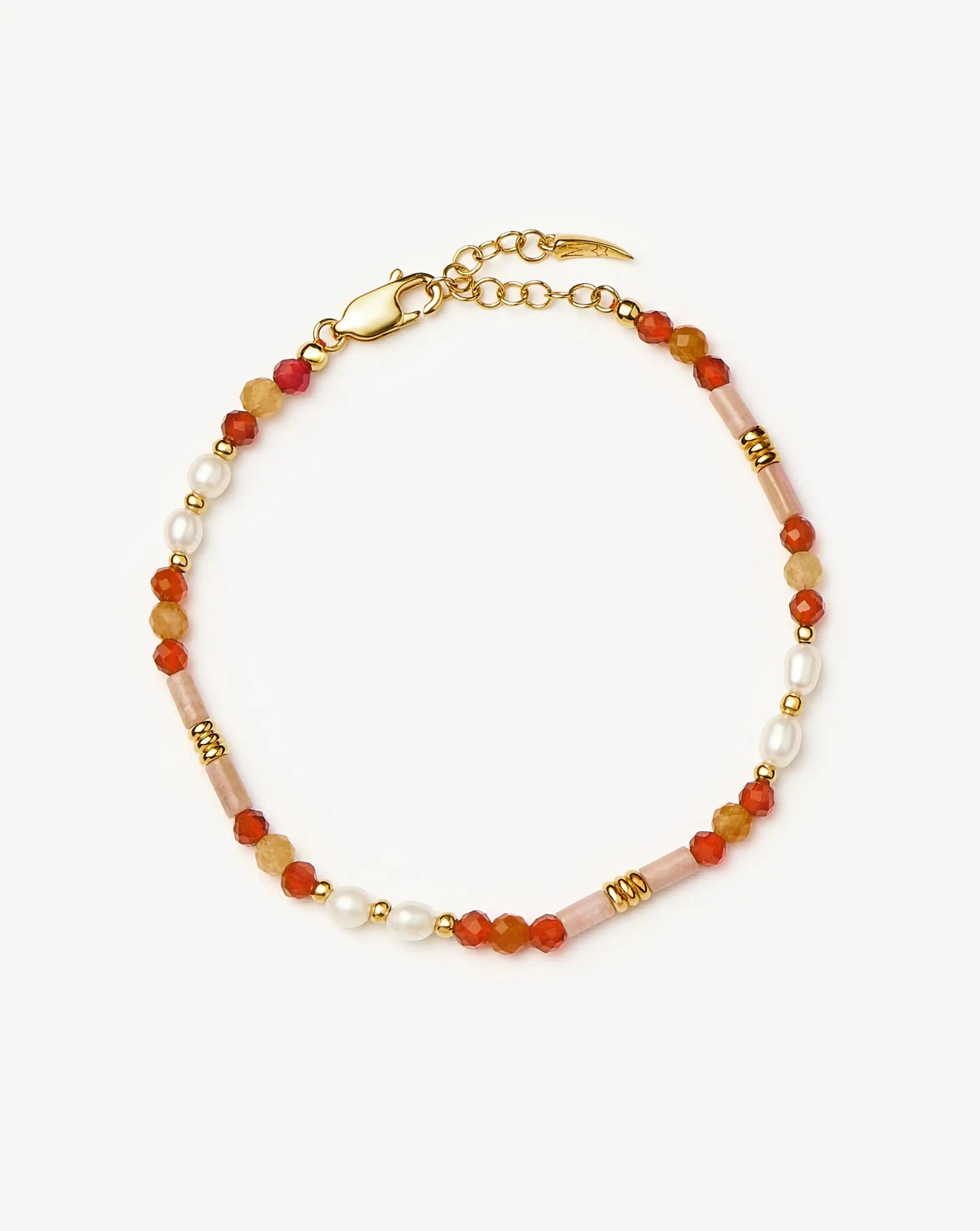 Beaded Gemstone & Pearl Bracelet | 18k Gold Plated/Paloma Pink Bracelets Missoma 