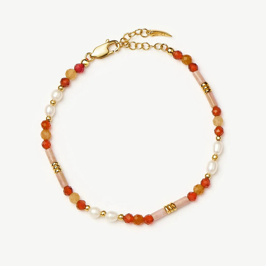 Beaded Gemstone & Pearl Bracelet | 18k Gold Plated/Paloma Pink Bracelets Missoma 