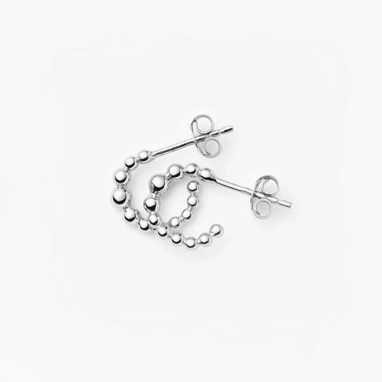 Beaded Mini Hoop Earrings | Silver Plated Earrings Missoma 