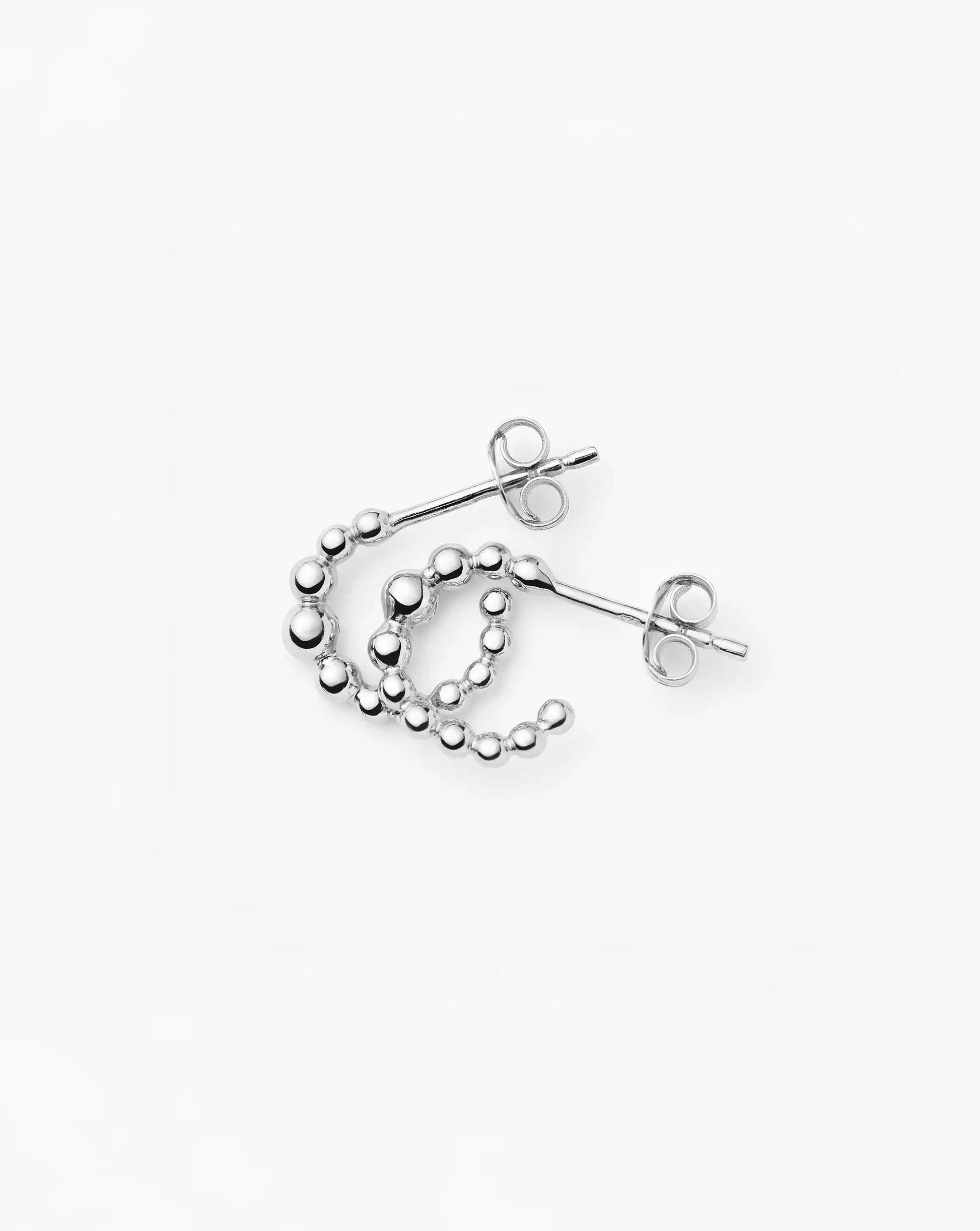 Beaded Mini Hoop Earrings | Silver Plated Earrings Missoma 