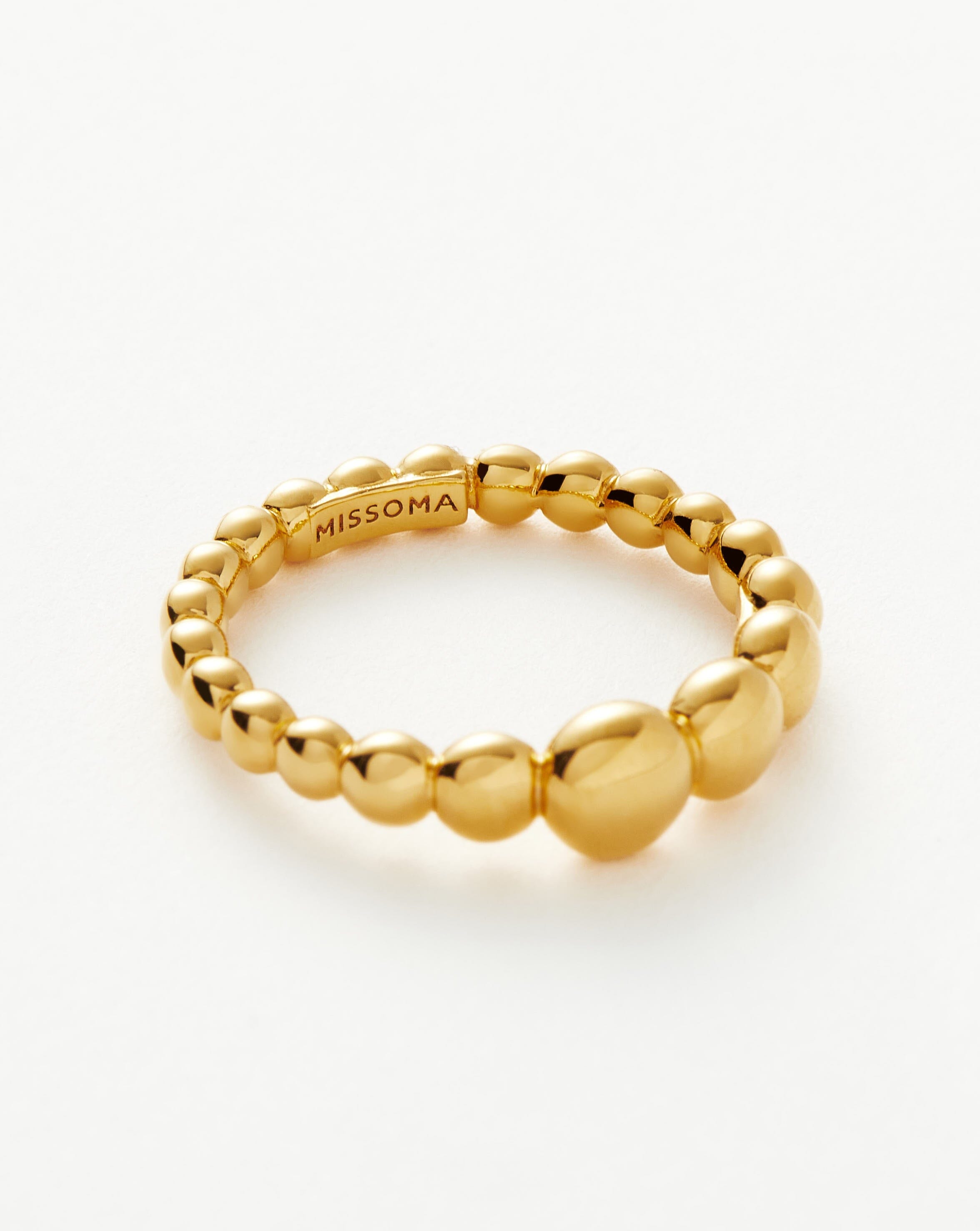 Beaded Stacking Ring | 18k Gold Vermeil Rings Missoma 