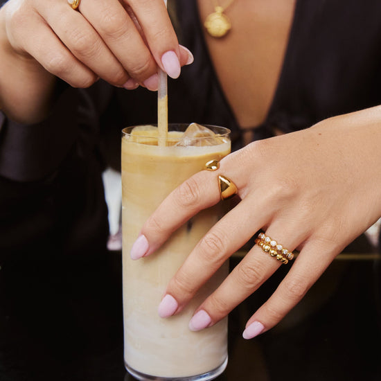 Beaded Stacking Ring | 18k Gold Vermeil Rings Missoma 