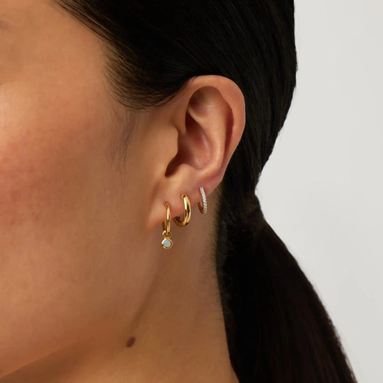 Birthstone Mini Charm Hoop Earrings | 18k Gold Vermeil Earrings Missoma 