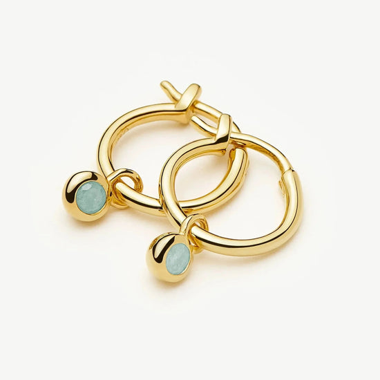 Birthstone Mini Charm Hoop Earrings | 18k Gold Vermeil Earrings Missoma 