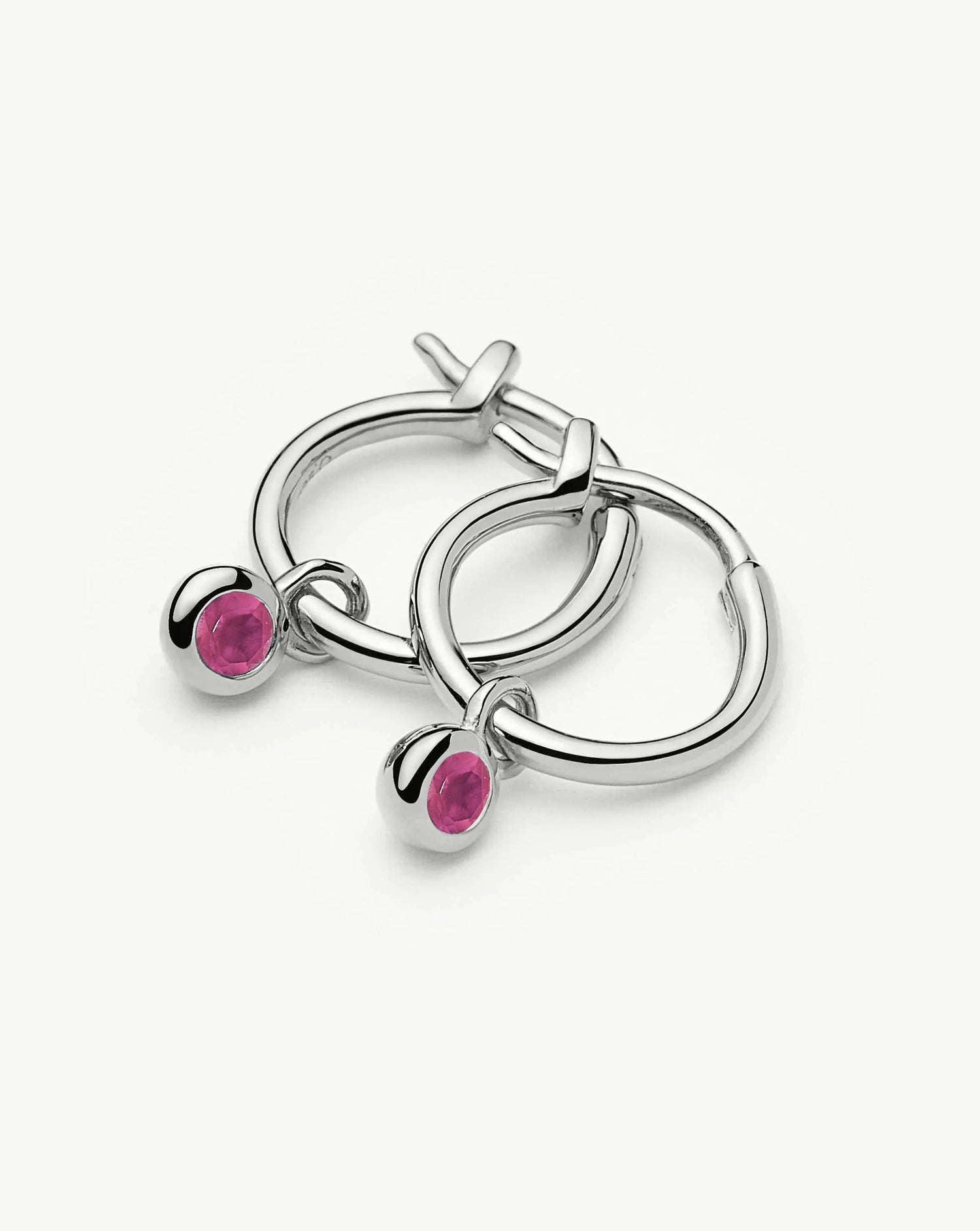 Birthstone Mini Charm Hoop Earrings | Sterling Silver Earrings Missoma 