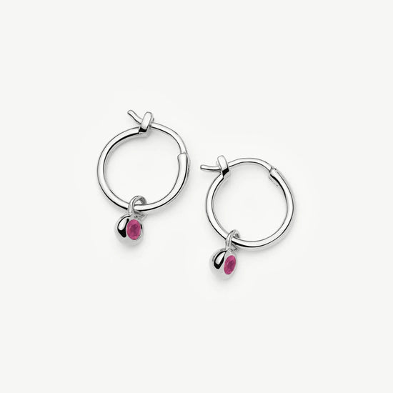 Birthstone Mini Charm Hoop Earrings | Sterling Silver Earrings Missoma 