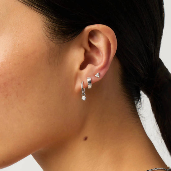 Birthstone Mini Charm Hoop Earrings | Sterling Silver Earrings Missoma 