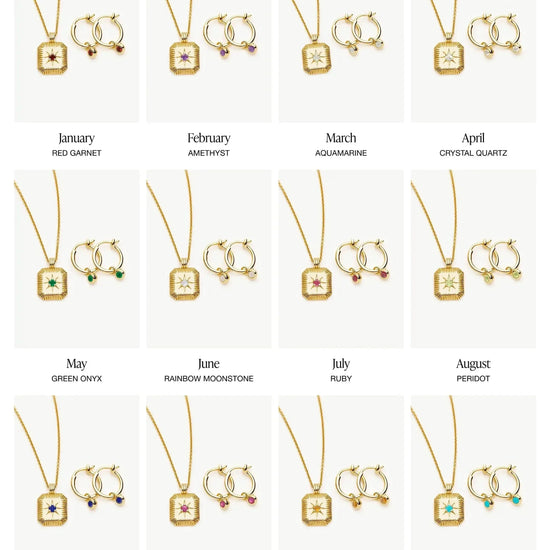Birthstone Necklace & Charm Earrings Set | 18k Gold Vermeil Necklaces Missoma 