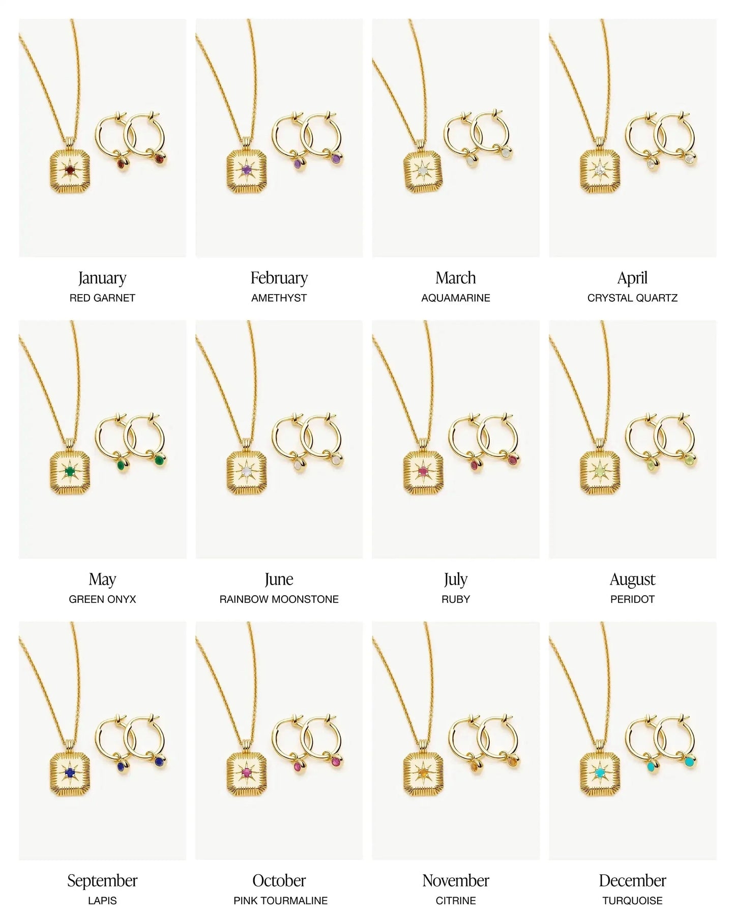 Birthstone Necklace & Charm Earrings Set | 18k Gold Vermeil Necklaces Missoma 