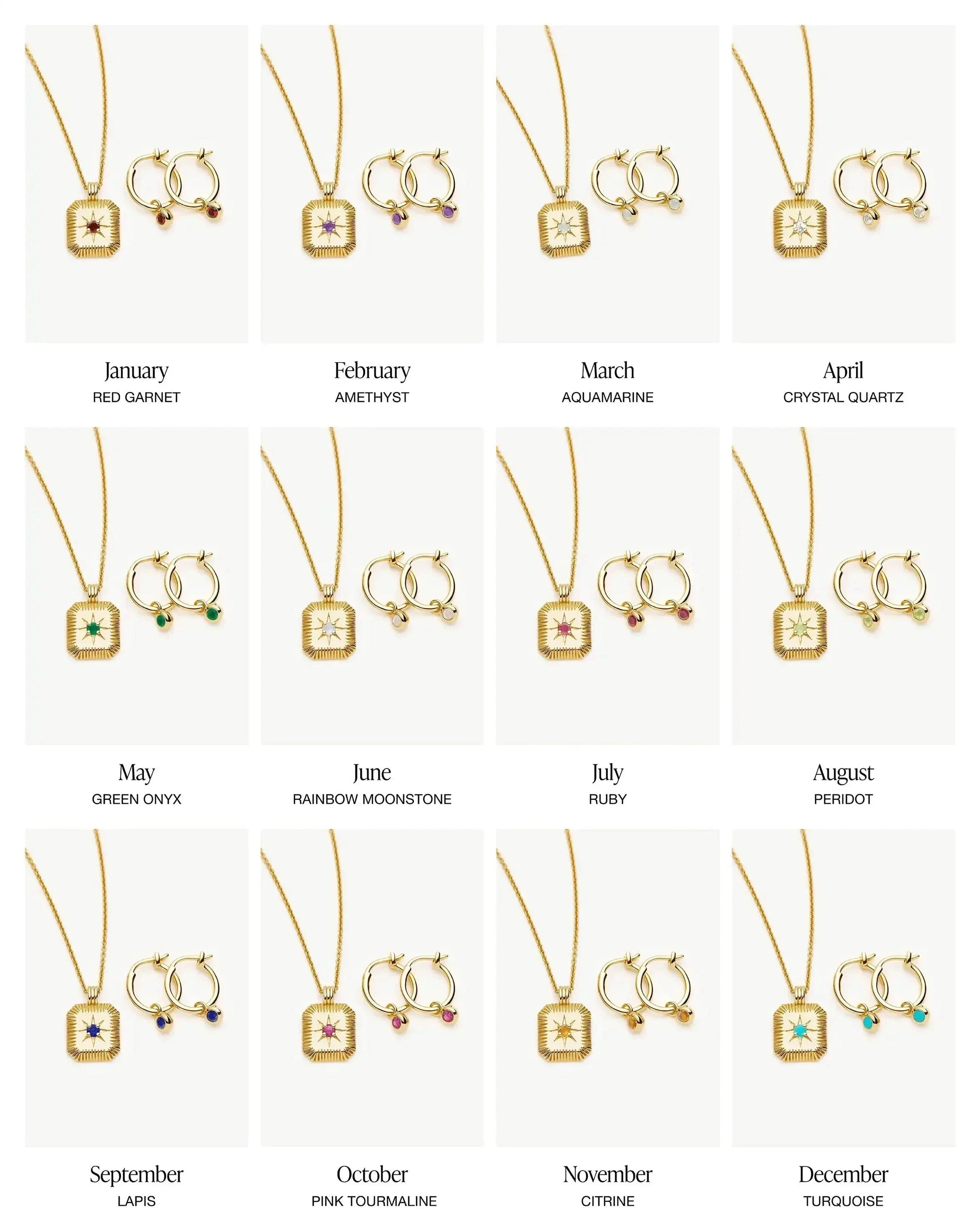 Birthstone Necklace & Charm Earrings Set | 18k Gold Vermeil Necklaces Missoma 