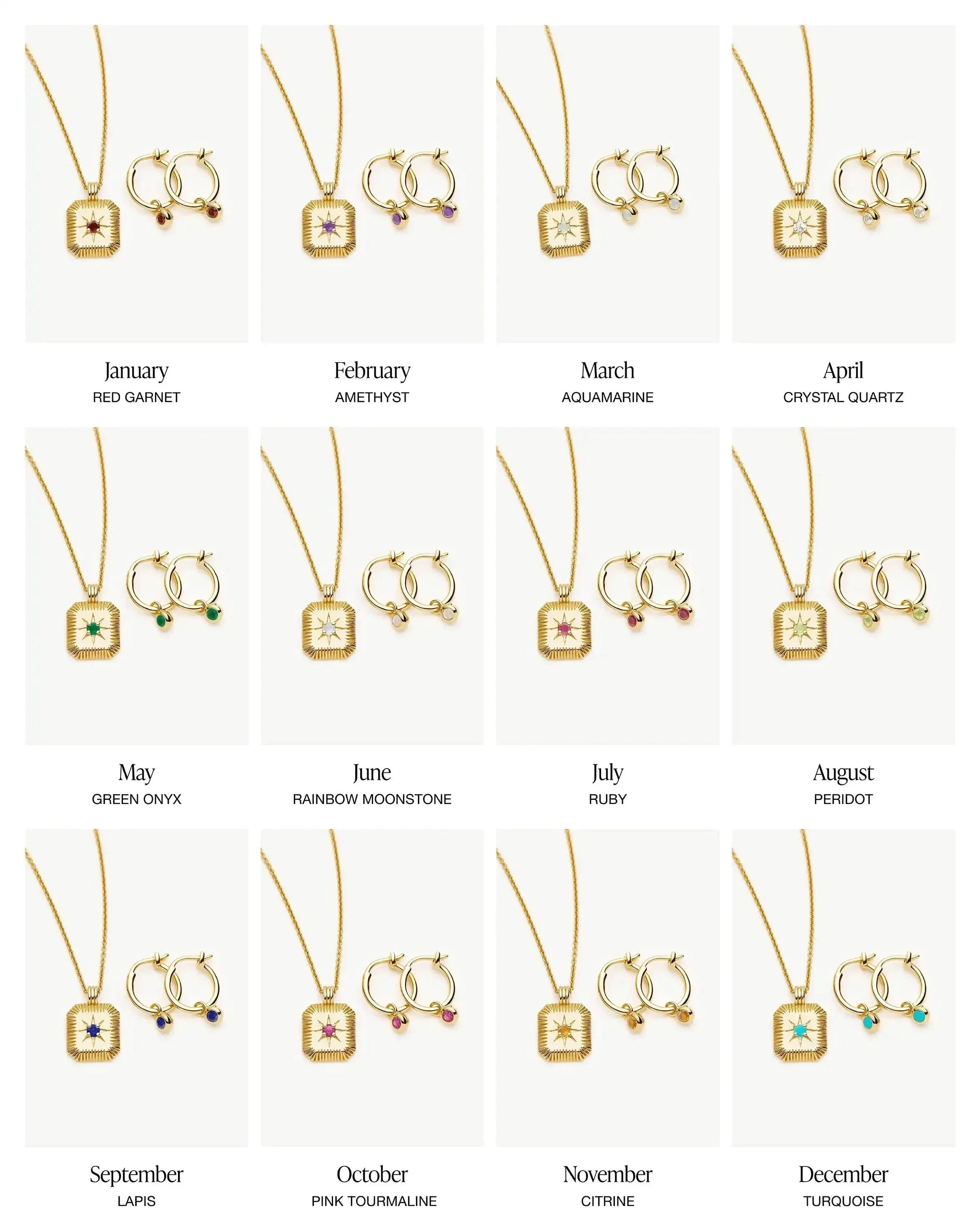 Birthstone Necklace & Charm Earrings Set | 18k Gold Vermeil Necklaces Missoma 