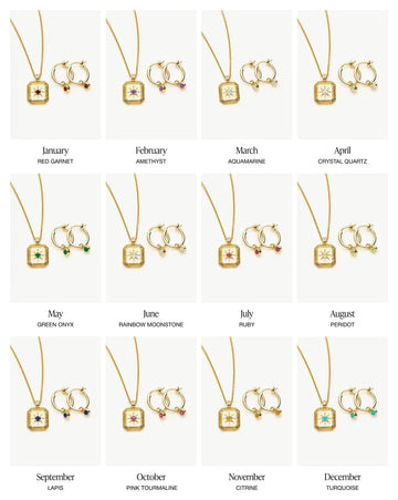 Birthstone Necklace & Charm Earrings Set | 18k Gold Vermeil Necklaces Missoma 