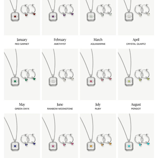 Birthstone Necklace & Charm Earrings Set | Sterling Silver Necklaces Missoma 