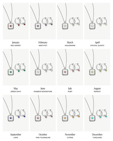 Birthstone Necklace & Charm Earrings Set | Sterling Silver Necklaces Missoma 