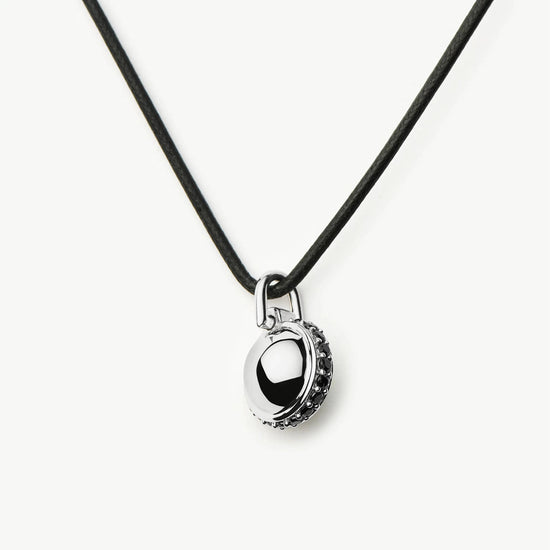 Black Onyx Pendant Cord Necklace | Silver Plated Necklaces Missoma 