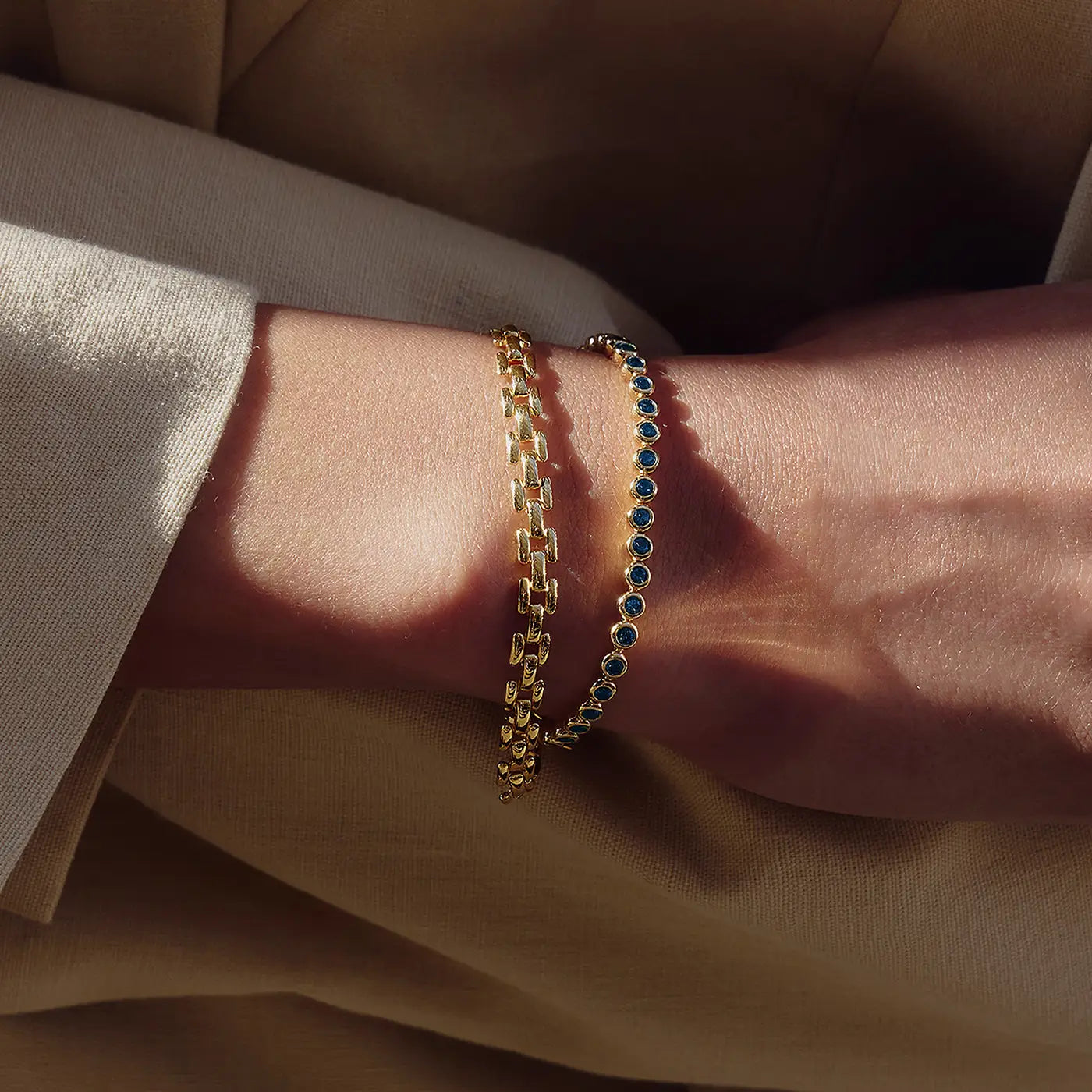 silver and gold knot bangle