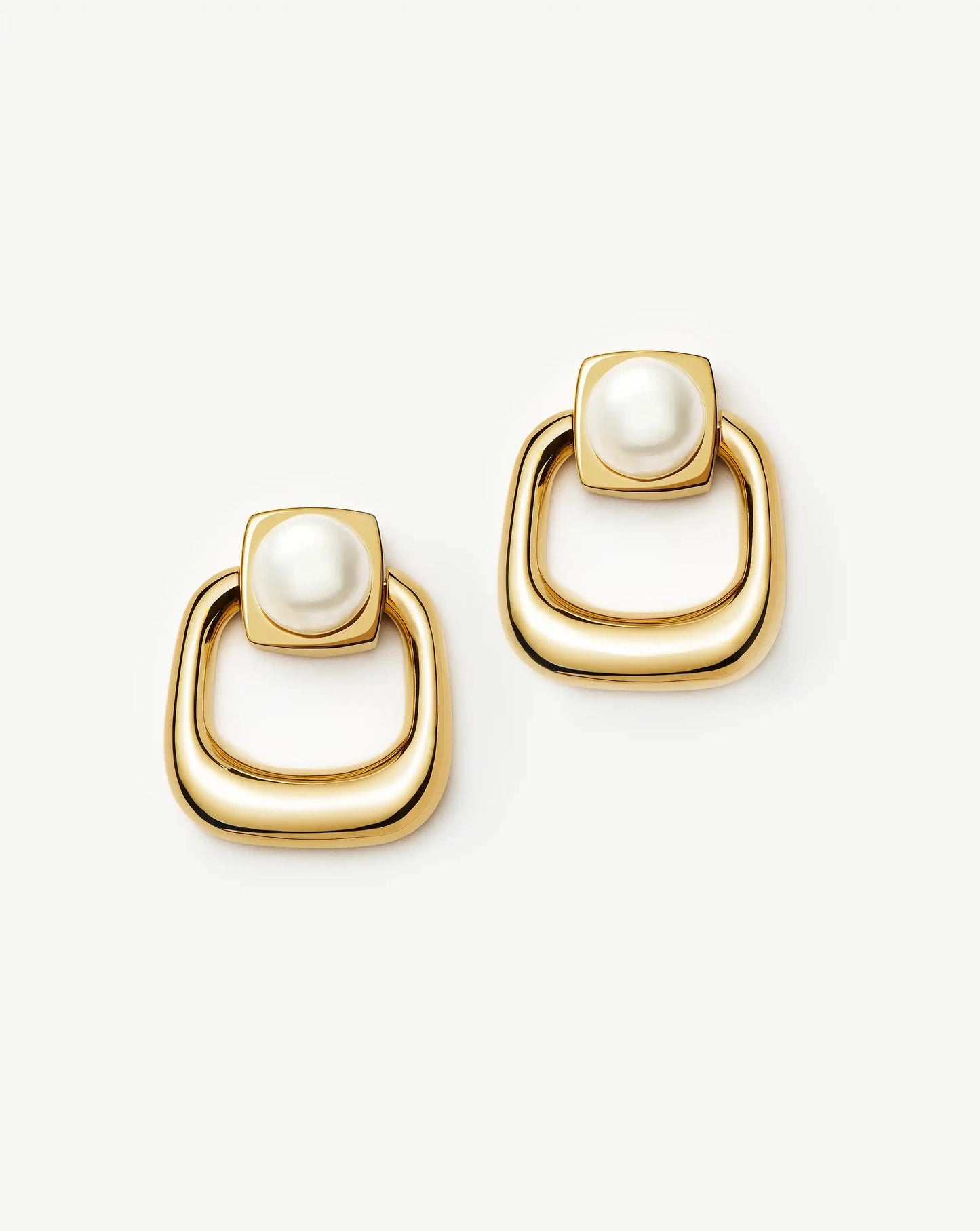Button Pearl Statement Stud Earrings | 18k Gold Plated/Pearl Earrings Missoma 