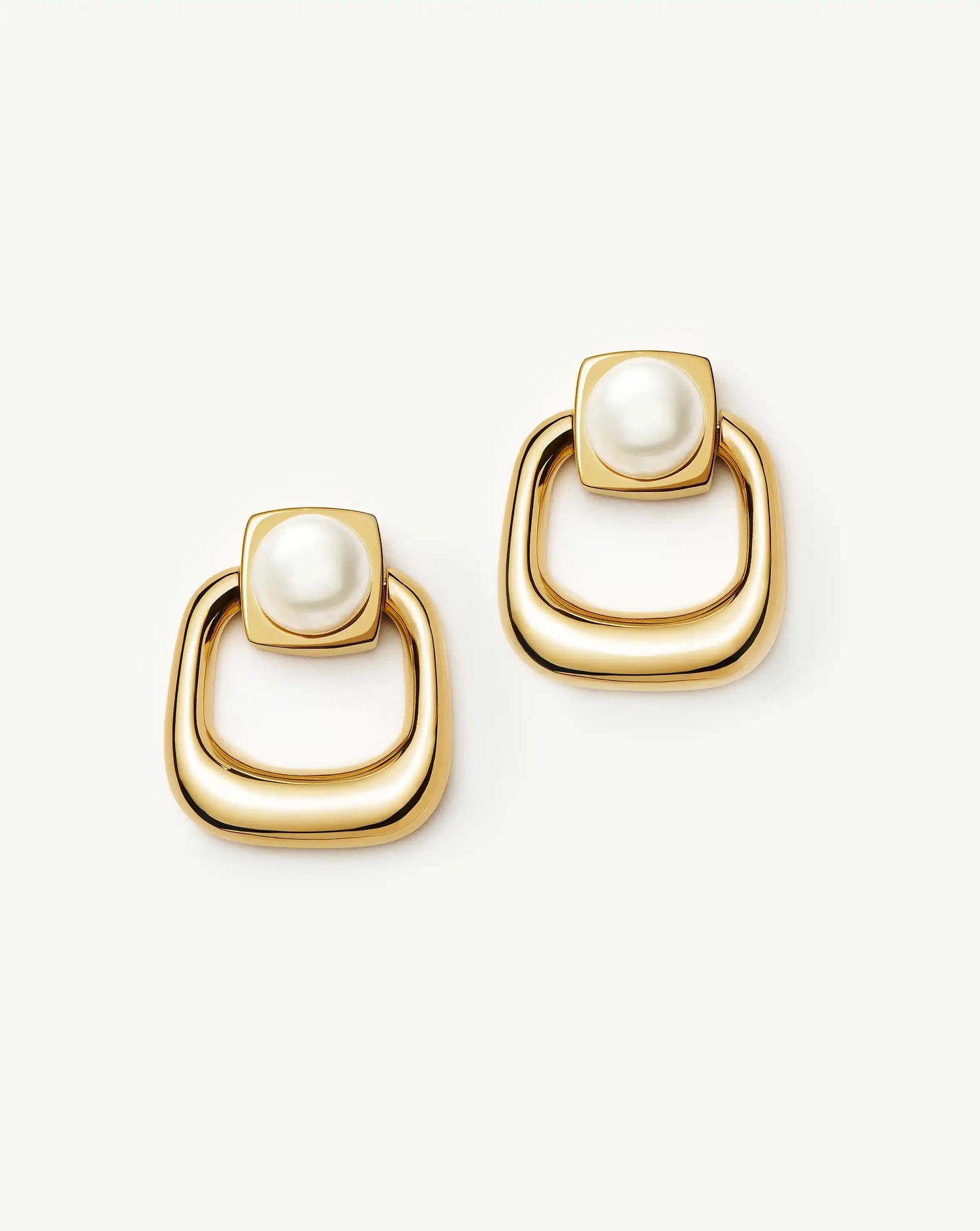 Button Pearl Statement Stud Earrings | 18k Gold Plated/Pearl Earrings Missoma 
