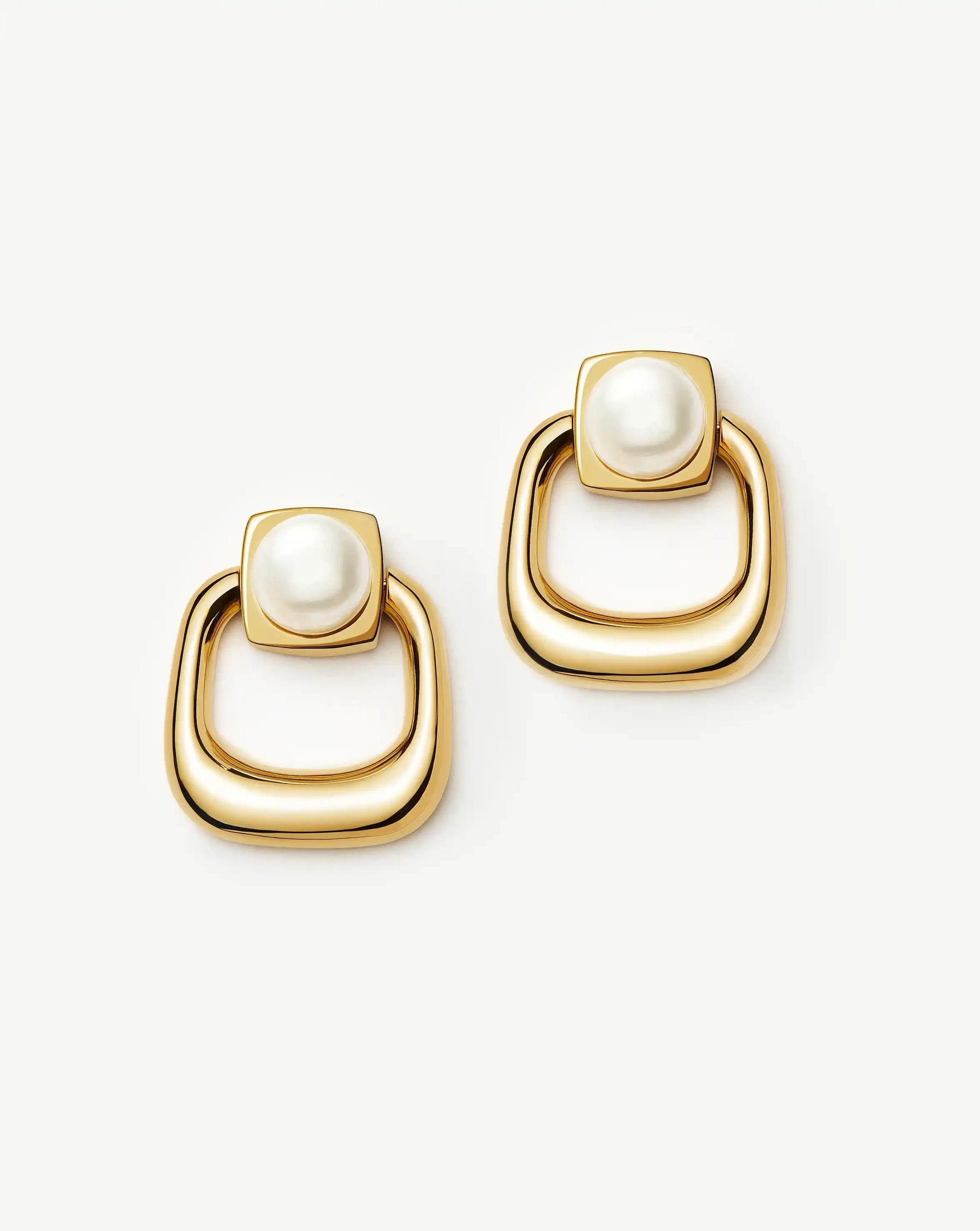 Button Pearl Statement Stud Earrings | 18k Gold Plated/Pearl Earrings Missoma 
