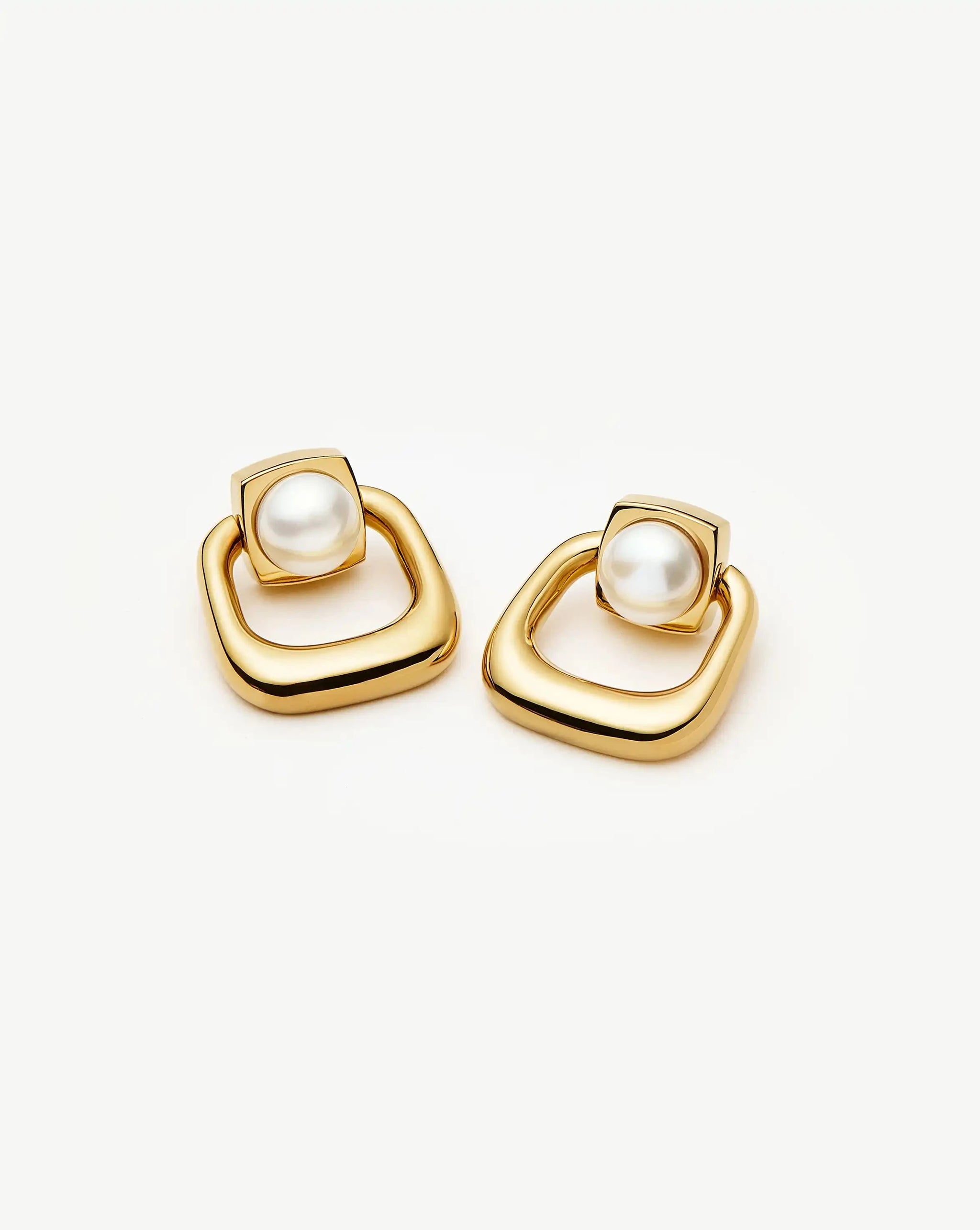 Button Pearl Statement Stud Earrings | 18k Gold Plated/Pearl Earrings Missoma 
