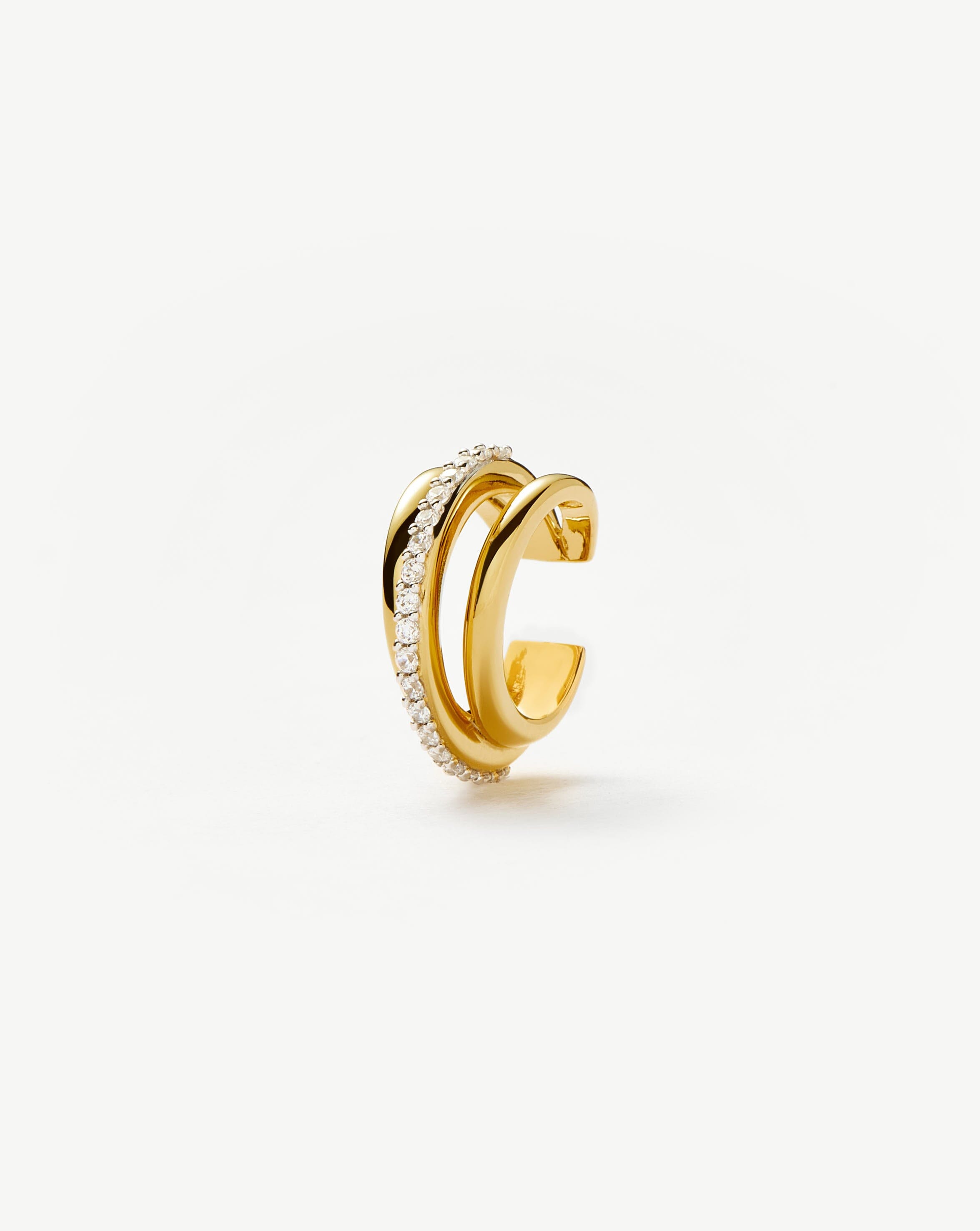 Coppia di Earcuff pavé in zirconia - Placcati Oro 18k Coppia di Earcuff pavé in zirconia - Placcati Oro 18k