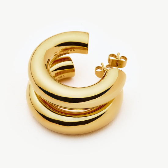 Chubby Large Hoop Earrings | 18ct Gold Plated Earrings Missoma 