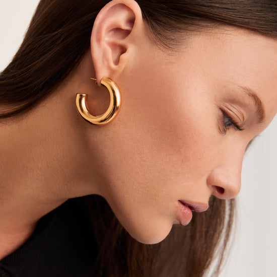 Chubby Large Hoop Earrings | 18ct Gold Plated Earrings Missoma 