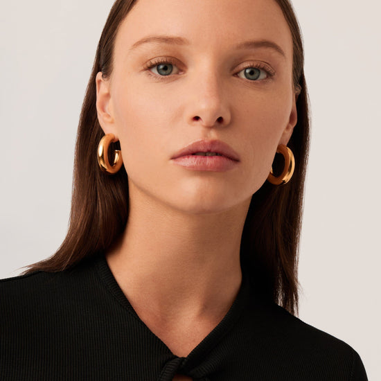Chubby Large Hoop Earrings | 18ct Gold Plated Earrings Missoma 