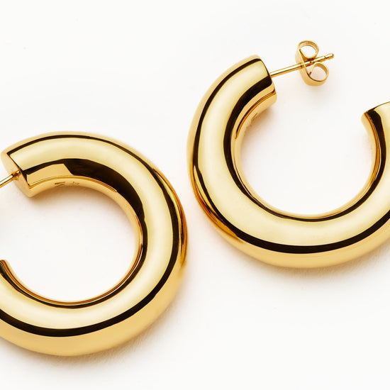 Chubby Large Hoop Earrings | 18ct Gold Plated Earrings Missoma 