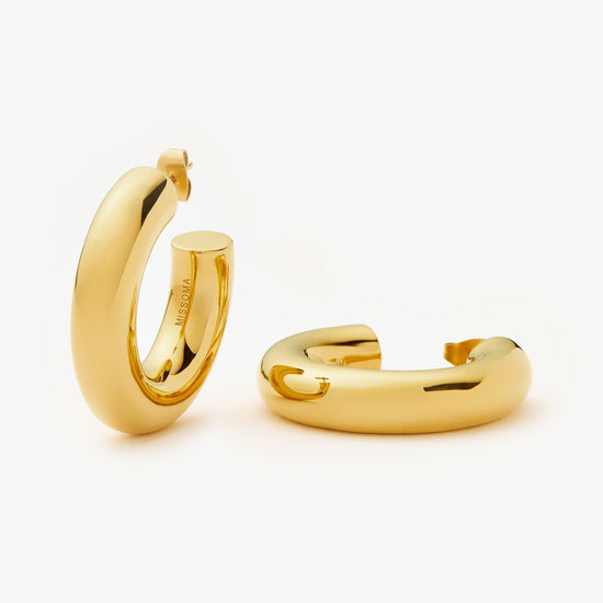 Chubby Large Hoop Earrings | 18ct Gold Plated Earrings Missoma 