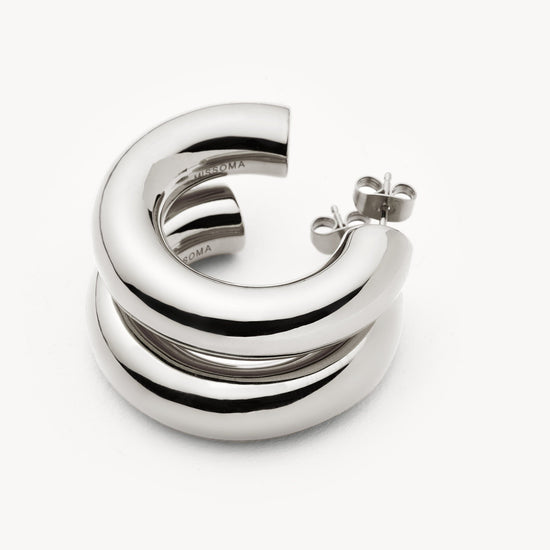 Chubby Large Hoop Earrings | Silver Plated Earrings Missoma 