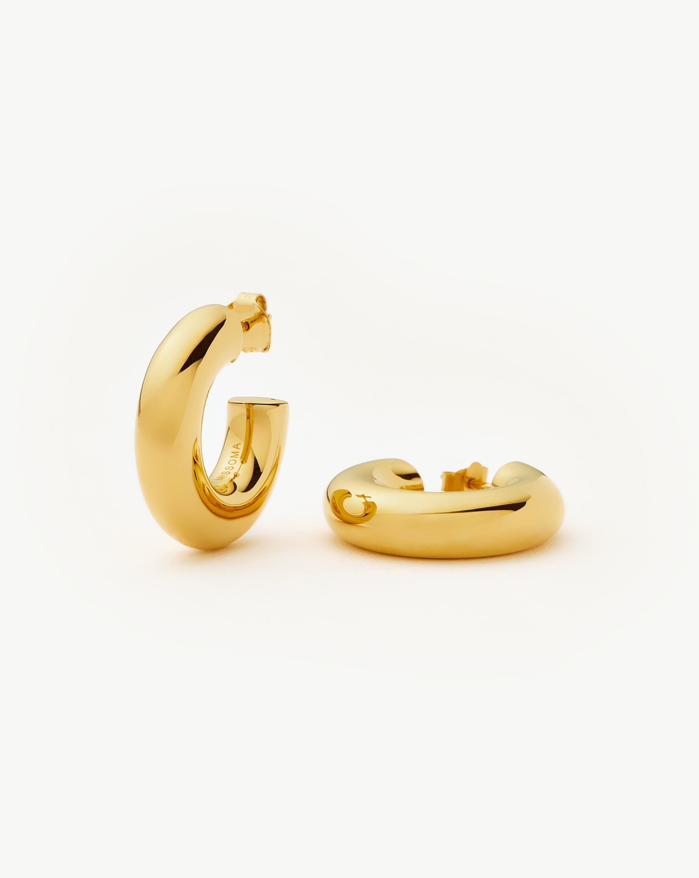 Missoma 18ct gold vermeil chubby medium hoop earrings