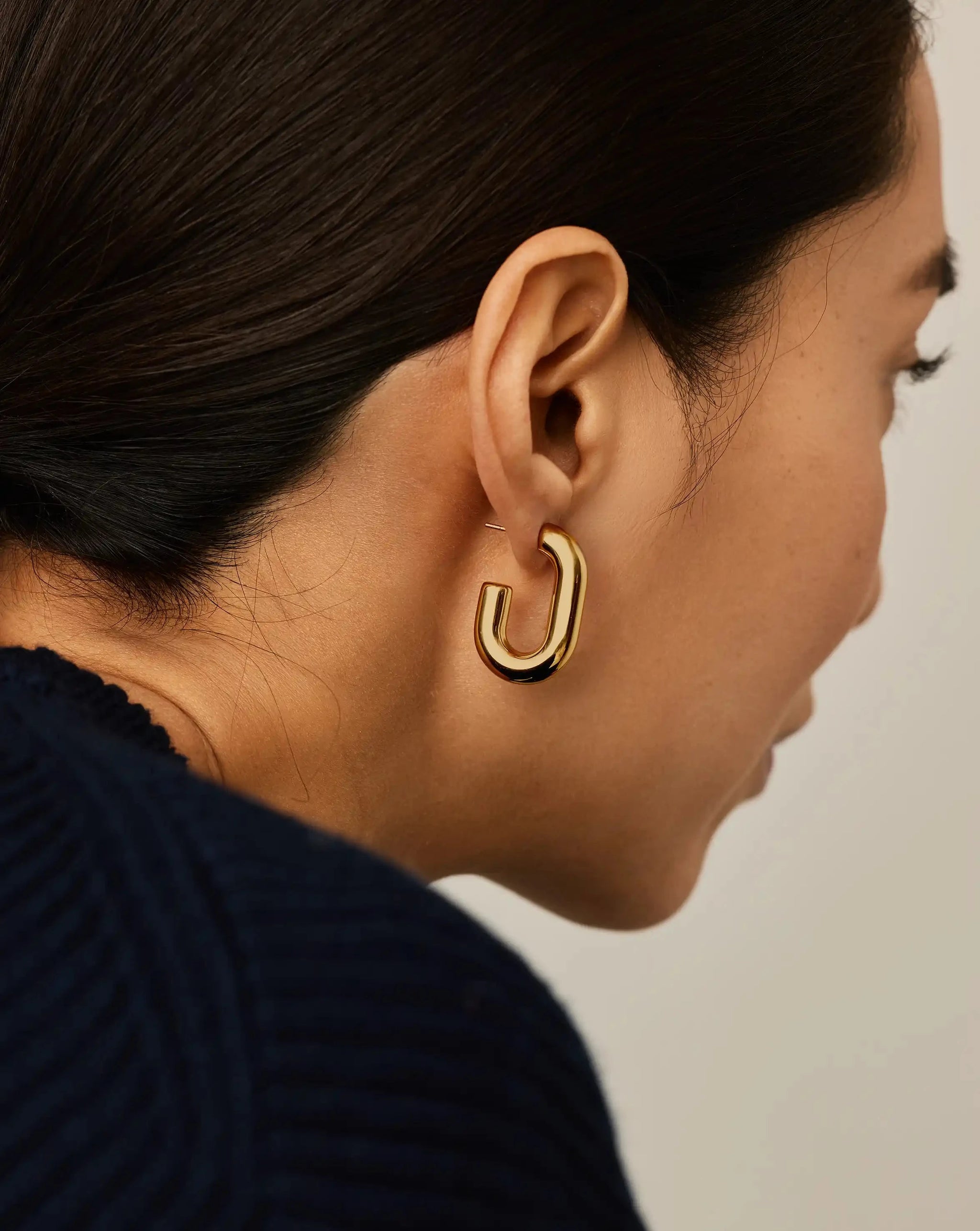 Chubby Oval Medium Hoop Earrings | 18k Gold Plated Earrings Missoma 