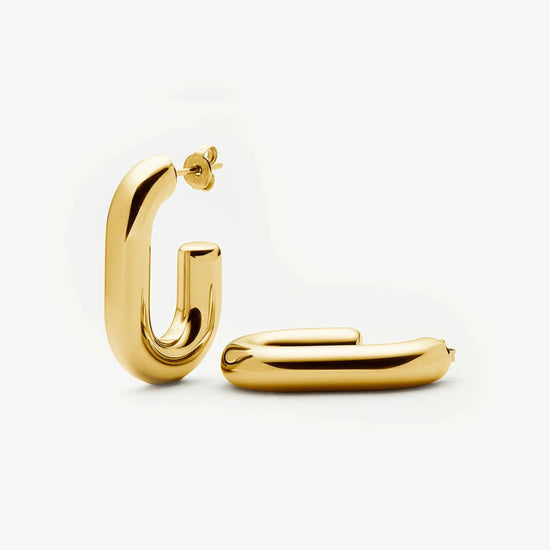 Chubby Oval Medium Hoop Earrings | 18k Gold Plated Earrings Missoma 