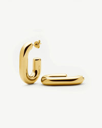 Chubby Oval Medium Hoop Earrings | 18k Gold Plated Earrings Missoma 