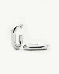 Chubby Oval Medium Hoop Earrings | Platinum Plated Earrings Missoma 