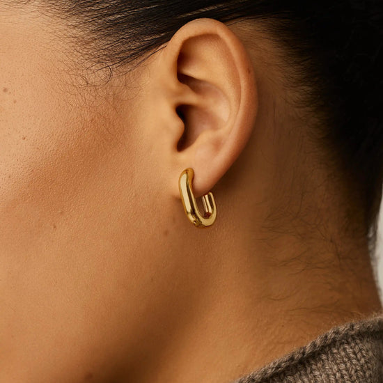 Chubby Oval Small Hoop Earrings | 18k Gold Plated Earrings Missoma 