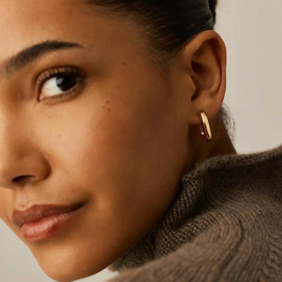 Chubby Oval Small Hoop Earrings | 18k Gold Plated Earrings Missoma 