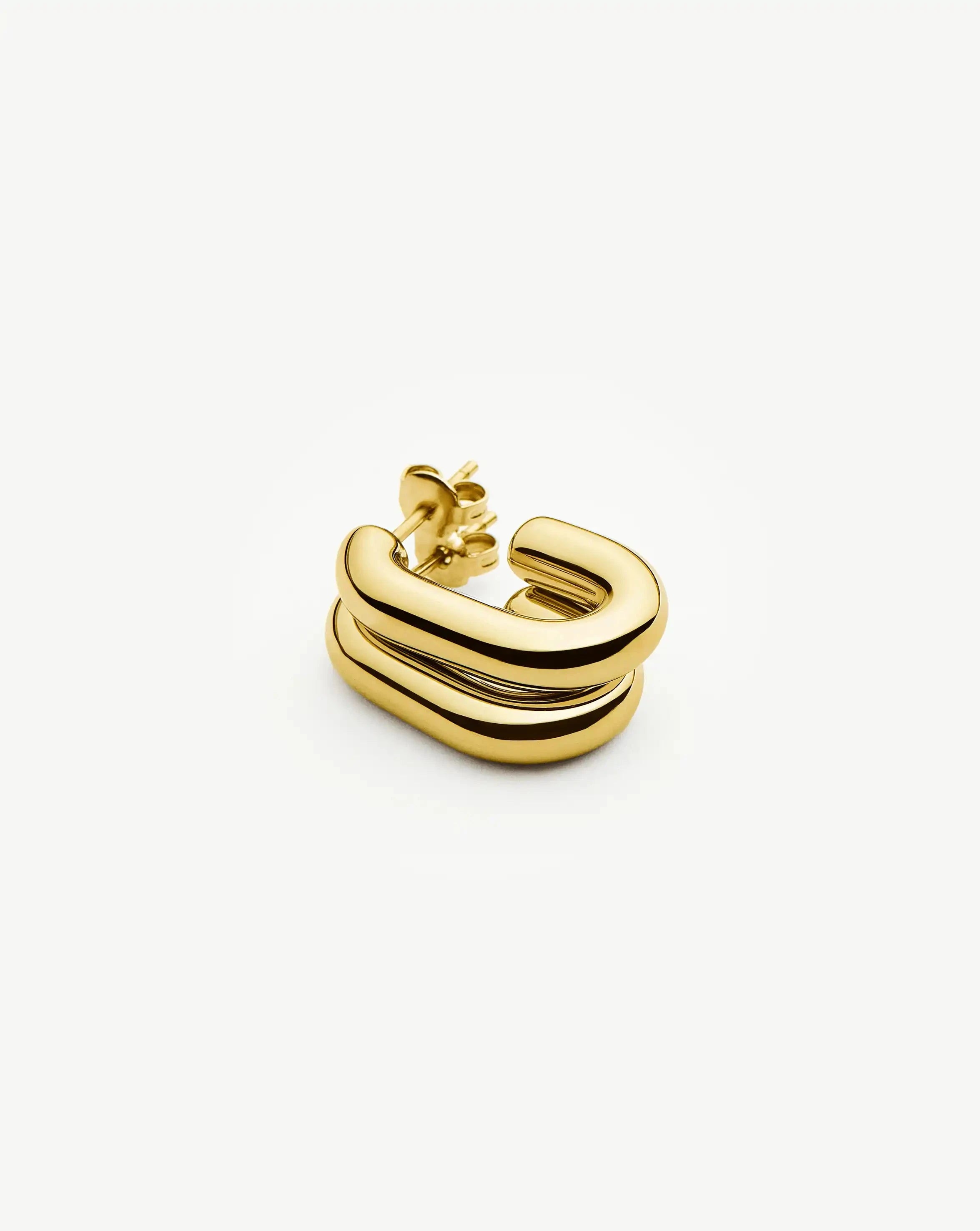 Chubby Oval Small Hoop Earrings | 18k Gold Plated Earrings Missoma 