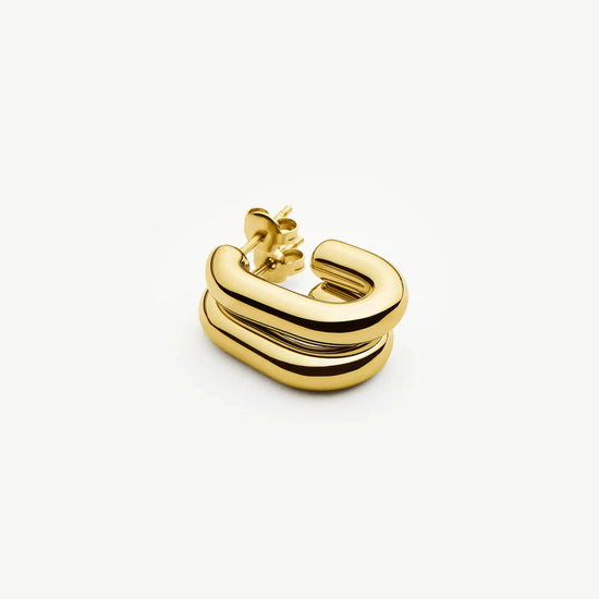 Chubby Oval Small Hoop Earrings | 18k Gold Plated Earrings Missoma 