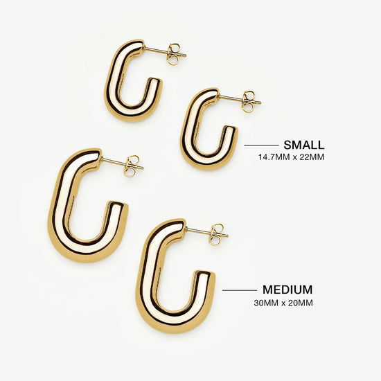 Chubby Oval Small Hoop Earrings | 18k Gold Plated Earrings Missoma 