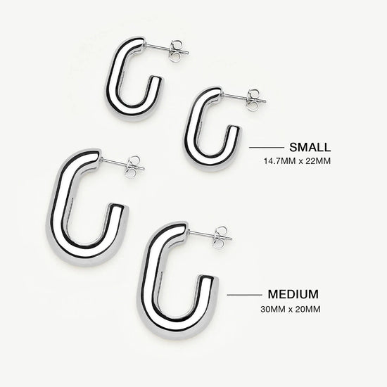 Chubby Oval Small Hoop Earrings | Platinum Plated Earrings Missoma 
